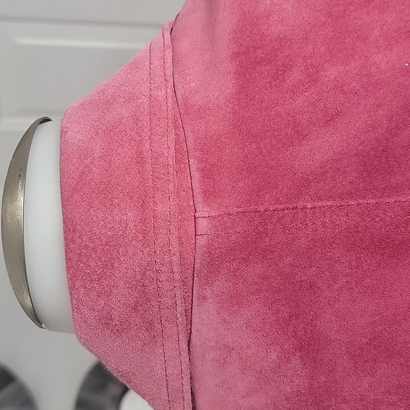 Ideology Pink Rose Leather Blazer Jacket One Button Closure Large - Picture 7 of 12